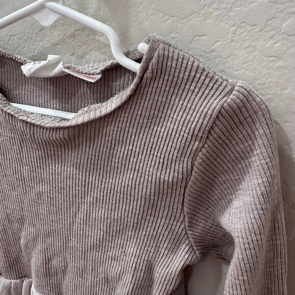 Zara Grey Purple Ribbed Tulle Dance Leotard - Picture 2 of 8